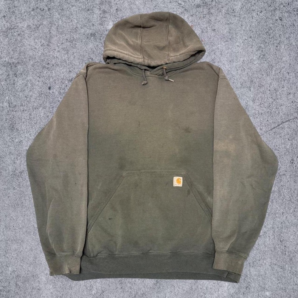 Carhartt Faded Black Hoodie Mens XL Original Fit Y2K Camo Lined Pullover 0548